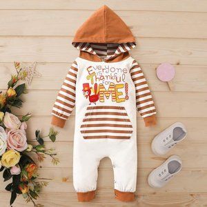 NEW Boy's Thanksgiving Everyone is Thankful for Me Hooded Jumpsuit